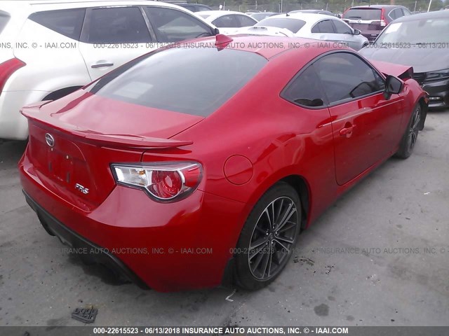 JF1ZNAA10G8704898 - 2016 TOYOTA SCION FR-S RED photo 4