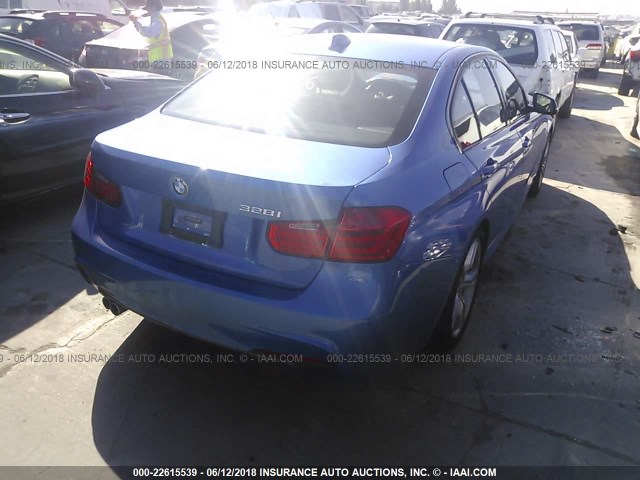 WBA3C1C5XFK118519 - 2015 BMW 328 I SULEV BLUE photo 4