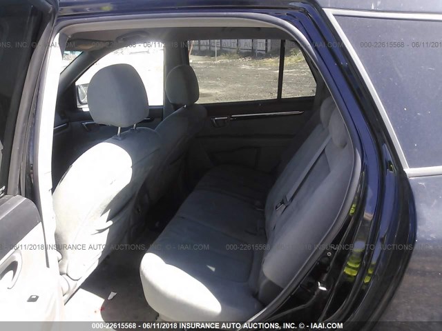 5NMSH13E68H129760 - 2008 HYUNDAI SANTA FE SE/LIMITED BLACK photo 8