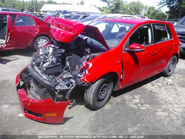 WVWDB7AJ7CW330960 - 2012 VOLKSWAGEN GOLF RED photo 2