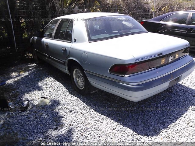 2MECM75W2NX752166 - 1992 MERCURY GRAND MARQUIS LS BLUE photo 3