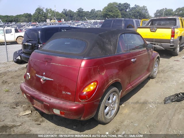 3C3EY55E15T298878 - 2005 CHRYSLER PT CRUISER TOURING RED photo 4