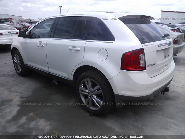 2FMDK3KC8BBA56656 - 2011 FORD EDGE LIMITED WHITE photo 3