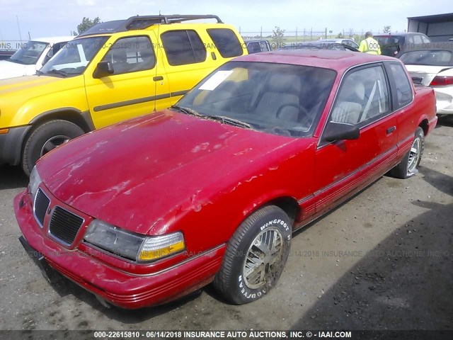 1G2NE14U7LC372338 - 1990 PONTIAC GRAND AM LE RED photo 2