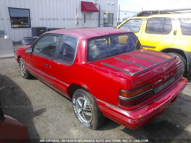 1G2NE14U7LC372338 - 1990 PONTIAC GRAND AM LE RED photo 3