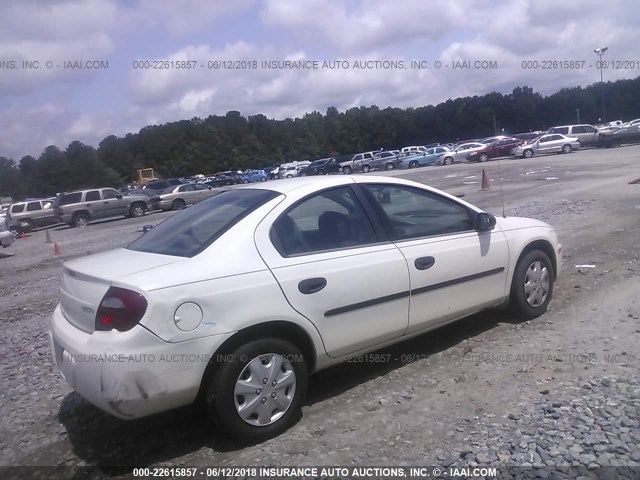 1B3ES26C95D248519 - 2005 DODGE NEON SE WHITE photo 4