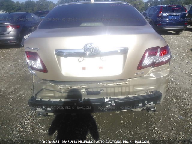 4T1BK3EK4BU122690 - 2011 TOYOTA CAMRY SE/LE/XLE GOLD photo 6