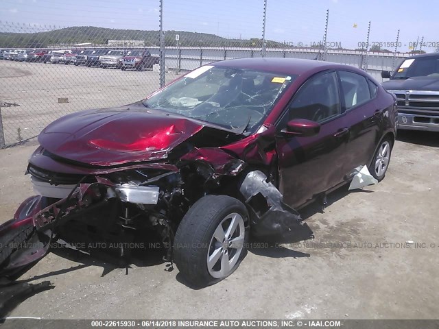 1C3CDFBB4FD351518 - 2015 DODGE DART SXT MAROON photo 2