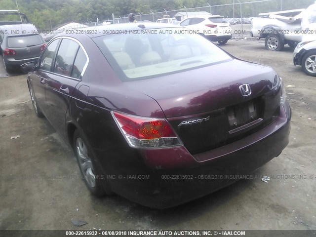 1HGCP26828A018718 - 2008 HONDA ACCORD EXL MAROON photo 3