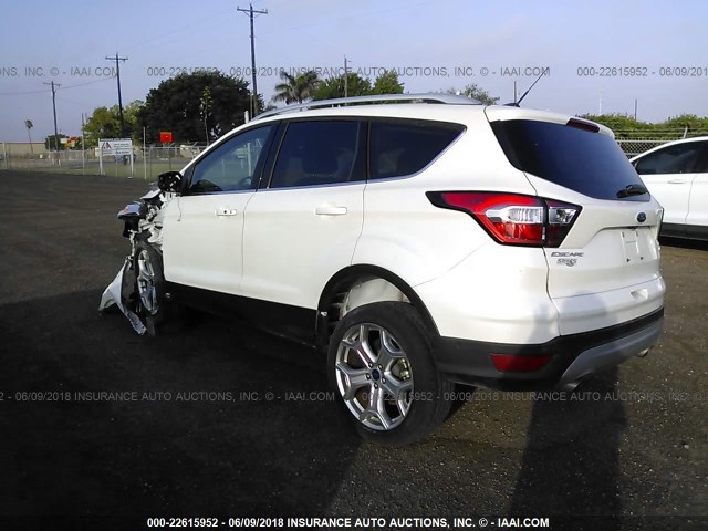 1FMCU0J94HUC78690 - 2017 FORD ESCAPE TITANIUM WHITE photo 3