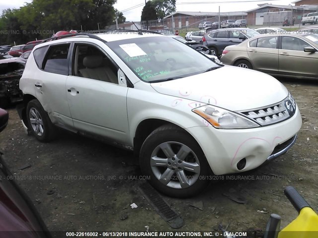 JN8AZ08W07W605831 - 2007 NISSAN MURANO SL/SE/S WHITE photo 1