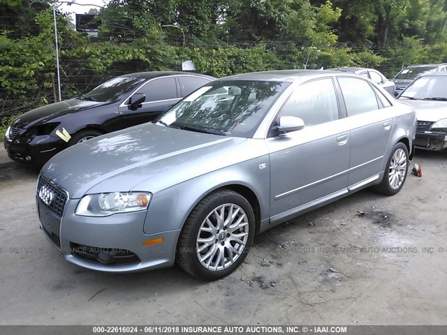 WAUAF78E38A168374 - 2008 AUDI A4 2.0T GRAY photo 2