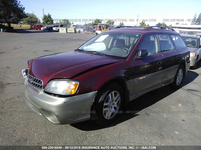 4S3BH675237632774 - 2003 SUBARU LEGACY OUTBACK AWP 勃艮第红 照片 2