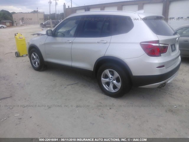 5UXWX5C51BL703424 - 2011 BMW X3 XDRIVE28I SILVER photo 3