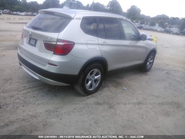 5UXWX5C51BL703424 - 2011 BMW X3 XDRIVE28I SILVER photo 4