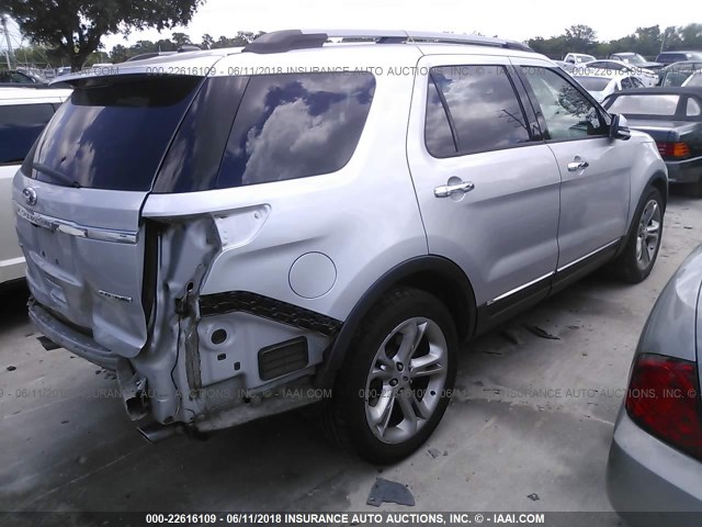 1FM5K7F82DGC86772 - 2013 FORD EXPLORER LIMITED SILVER photo 4