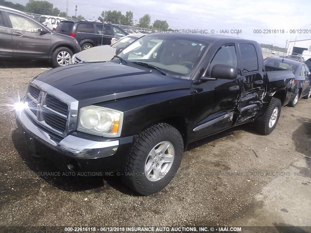 1D7HW58JX7S145353 - 2007 DODGE DAKOTA QUAD LARAMIE BLACK photo 2