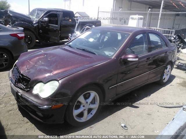 WDBRF52H36A872986 - 2006 MERCEDES-BENZ C GENERATION 2006 230 MAROON photo 2