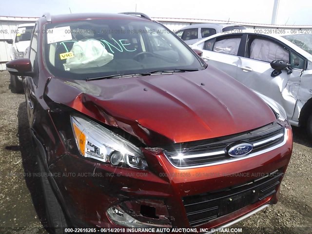 1FMCU9JXXEUE12200 - 2014 FORD ESCAPE TITANIUM ORANGE photo 6