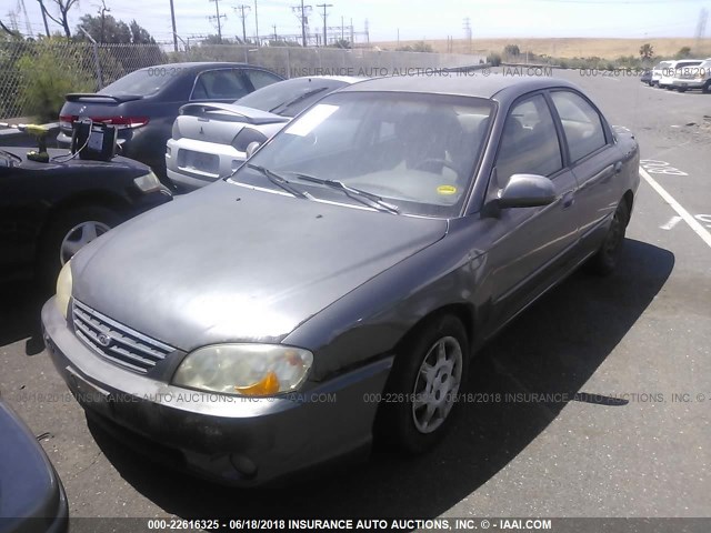 KNAFB121135212877 - 2003 KIA SPECTRA LS GRAY photo 2