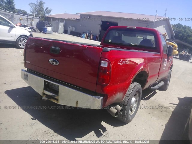 1FTSF21R59EA10622 - 2009 FORD F250 SUPER DUTY RED photo 4