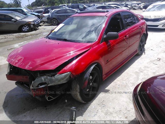 1YVHP84D655M09134 - 2005 MAZDA 6 S RED photo 2