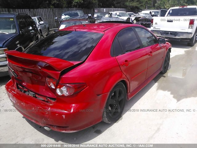 1YVHP84D655M09134 - 2005 MAZDA 6 S RED photo 4