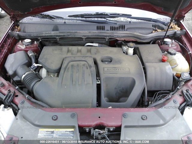 1G2AS18H097180295 - 2009 PONTIAC G5 MAROON photo 10