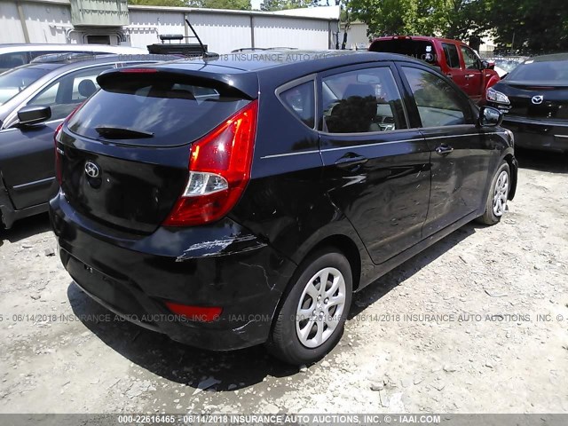 KMHCT5AEXDU114397 - 2013 HYUNDAI ACCENT GLS/GS BLACK photo 4