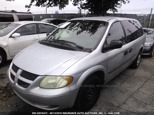 1D4GP24323B202778 - 2003 DODGE GRAND CARAVAN SE SILVER photo 2