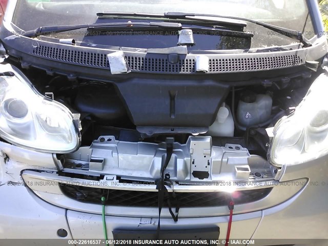 WMEEJ3BA5CK550217 - 2012 SMART FORTWO PURE/PASSION GRAY photo 10