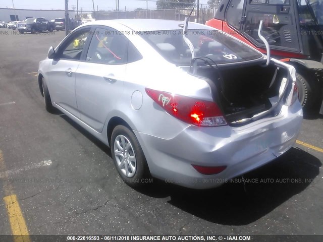 KMHCT4AE4EU653660 - 2014 HYUNDAI ACCENT GLS/GS SILVER photo 3