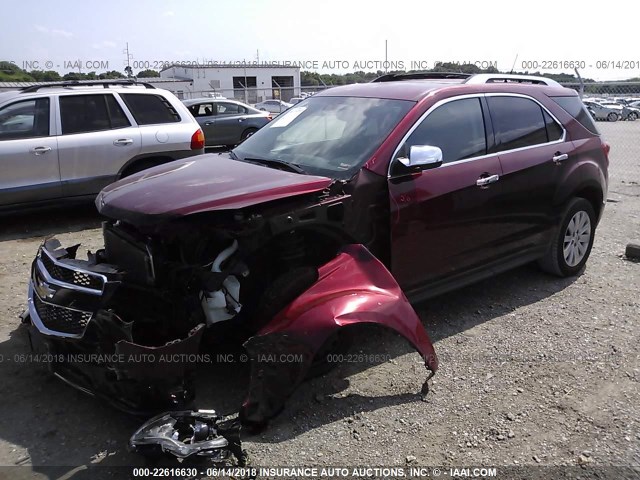 2CNALFEC0B6419540 - 2011 CHEVROLET EQUINOX LTZ RED photo 2