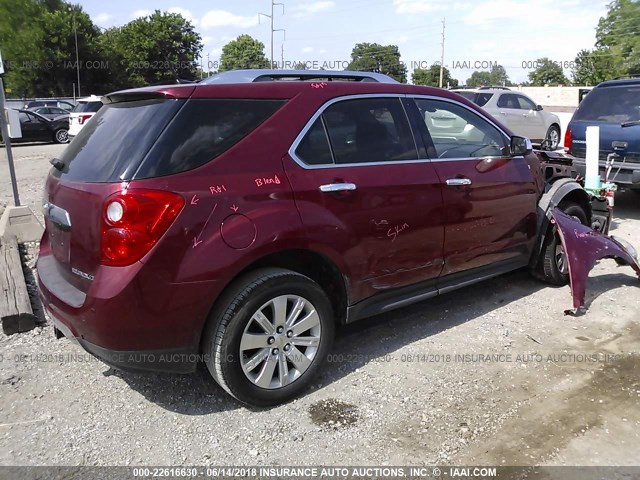 2CNALFEC0B6419540 - 2011 CHEVROLET EQUINOX LTZ RED photo 4