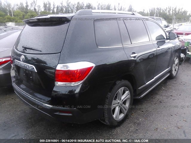 5TDYK3EH4CS088016 - 2012 TOYOTA HIGHLANDER LIMITED BLACK photo 4