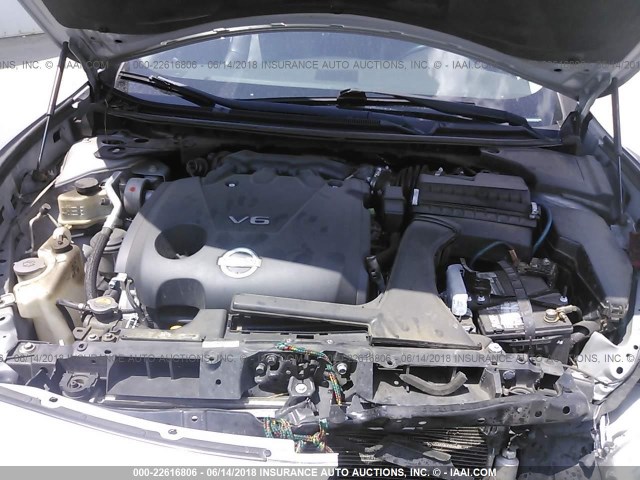 1N4AA5AP3AC863195 - 2010 NISSAN MAXIMA S/SV SILVER photo 10