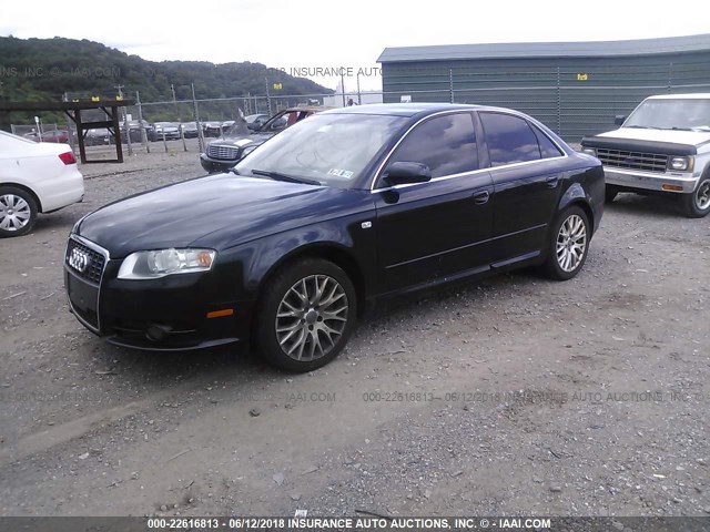 WAUDF78E58A164243 - 2008 AUDI A4 2.0T QUATTRO BLACK photo 2