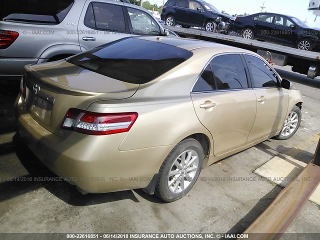 4T1BK3EK9BU119476 - 2011 TOYOTA CAMRY SE/LE/XLE ოქროსფერი ფოტო 4