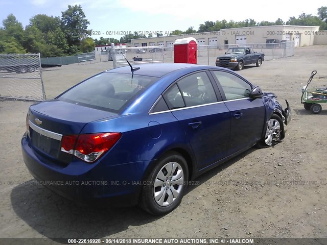 1G1PC5SH6C7394100 - 2012 CHEVROLET CRUZE LS BLUE photo 4