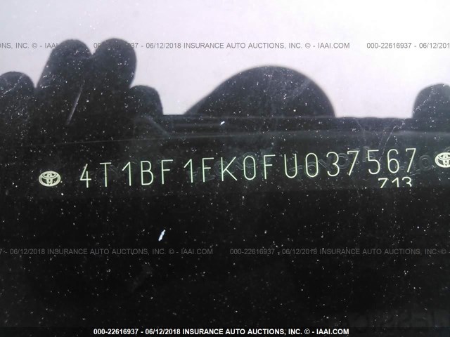 4T1BF1FK0FU037567 - 2015 TOYOTA CAMRY LE/XLE/SE/XSE GRAY photo 9