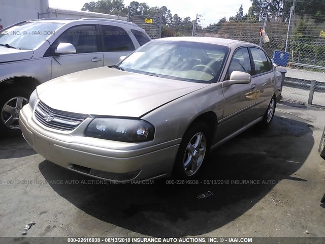 2G1WH52K259345163 - 2005 CHEVROLET IMPALA LS GOLD photo 2