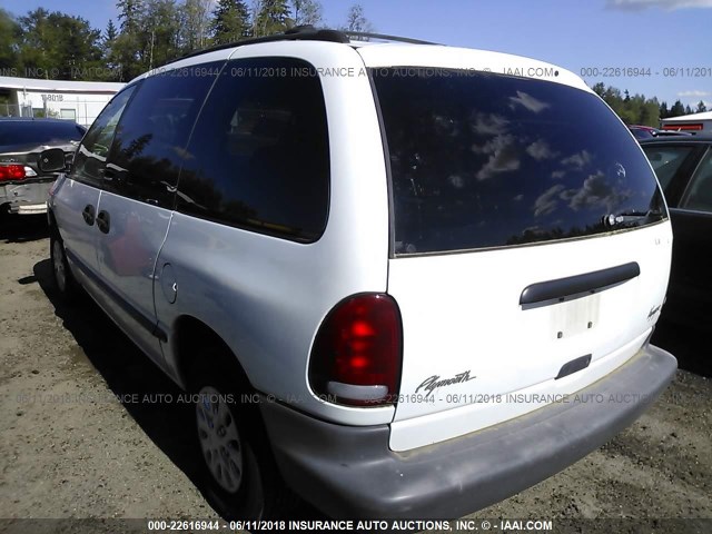 2P4FP2538TR847116 - 1996 PLYMOUTH VOYAGER WHITE photo 3