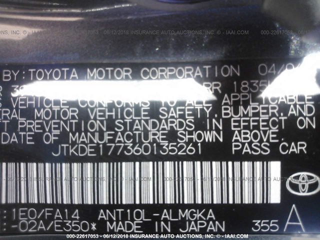 JTKDE177360135261 - 2006 TOYOTA SCION TC 灰色 照片 9