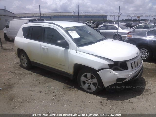 1C4NJCBA4ED594330 - 2014 JEEP COMPASS SPORT WHITE photo 1