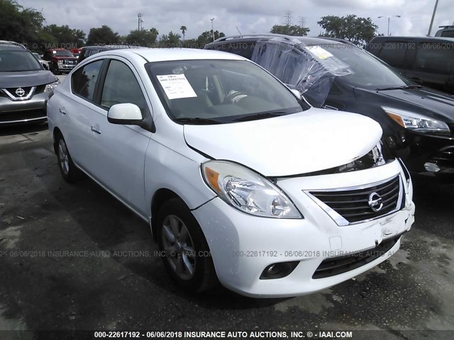 3N1CN7AP5CL847318 - 2012 NISSAN VERSA S/SV/SL WHITE photo 1