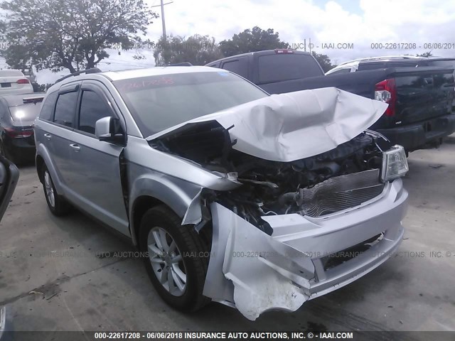 3C4PDCBGXDT571146 - 2013 DODGE JOURNEY SXT SILVER photo 1