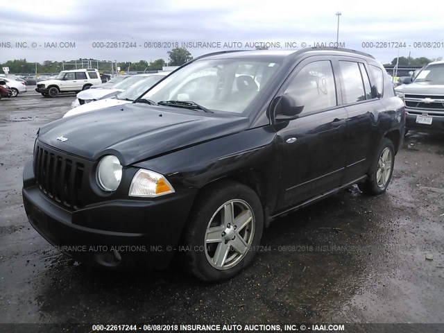 1J8FT47088D733943 - 2008 JEEP COMPASS SPORT BLACK photo 2