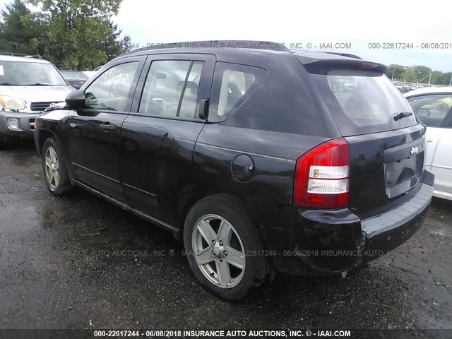 1J8FT47088D733943 - 2008 JEEP COMPASS SPORT BLACK photo 3