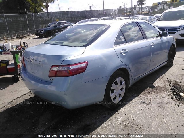 4T1BE46K99U907051 - 2009 TOYOTA CAMRY SE/LE/XLE Light Blue photo 4
