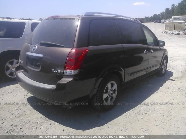 5N1BV28U97N111913 - 2007 NISSAN QUEST S/SE/SL BROWN photo 4